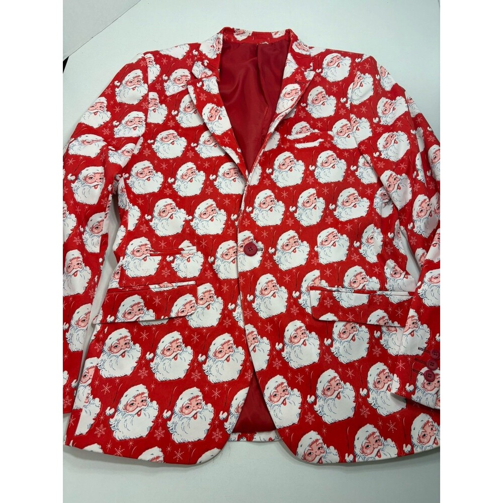 Suslo Couture Santa Claus Jacket Blazer Sz 40 M Slim Fit Ugly Christmas Blazer